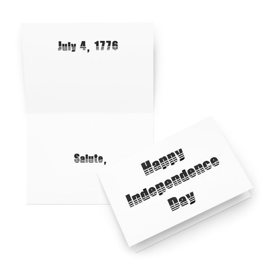 Independence Day Holiday Card - July 4th 1776 - Multi-Sizes - folded