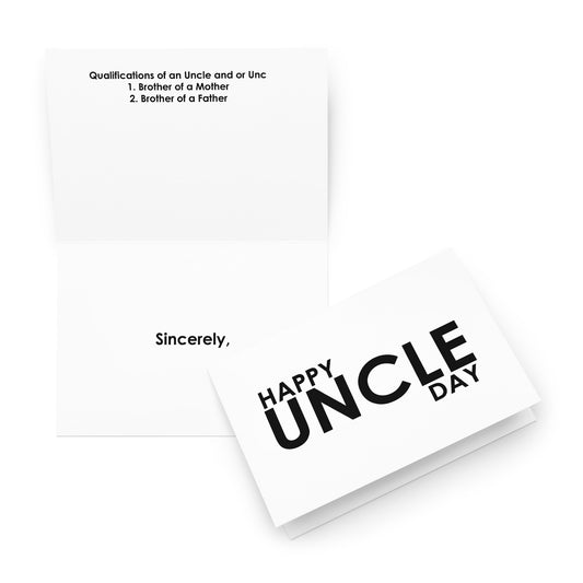 Uncle's Day Holiday Card - Qualifications - Note