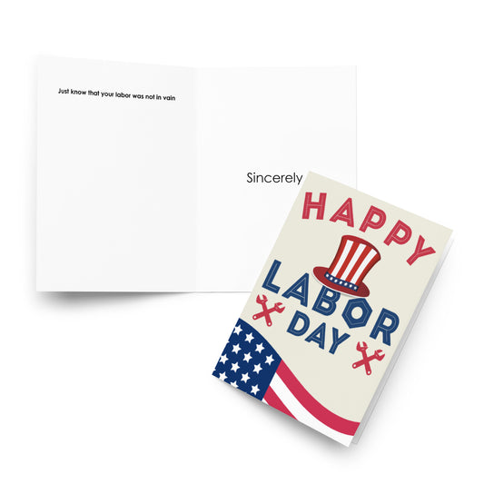 LABOR DAY Holiday Card - UNCLE SAM's HAT - NOTE