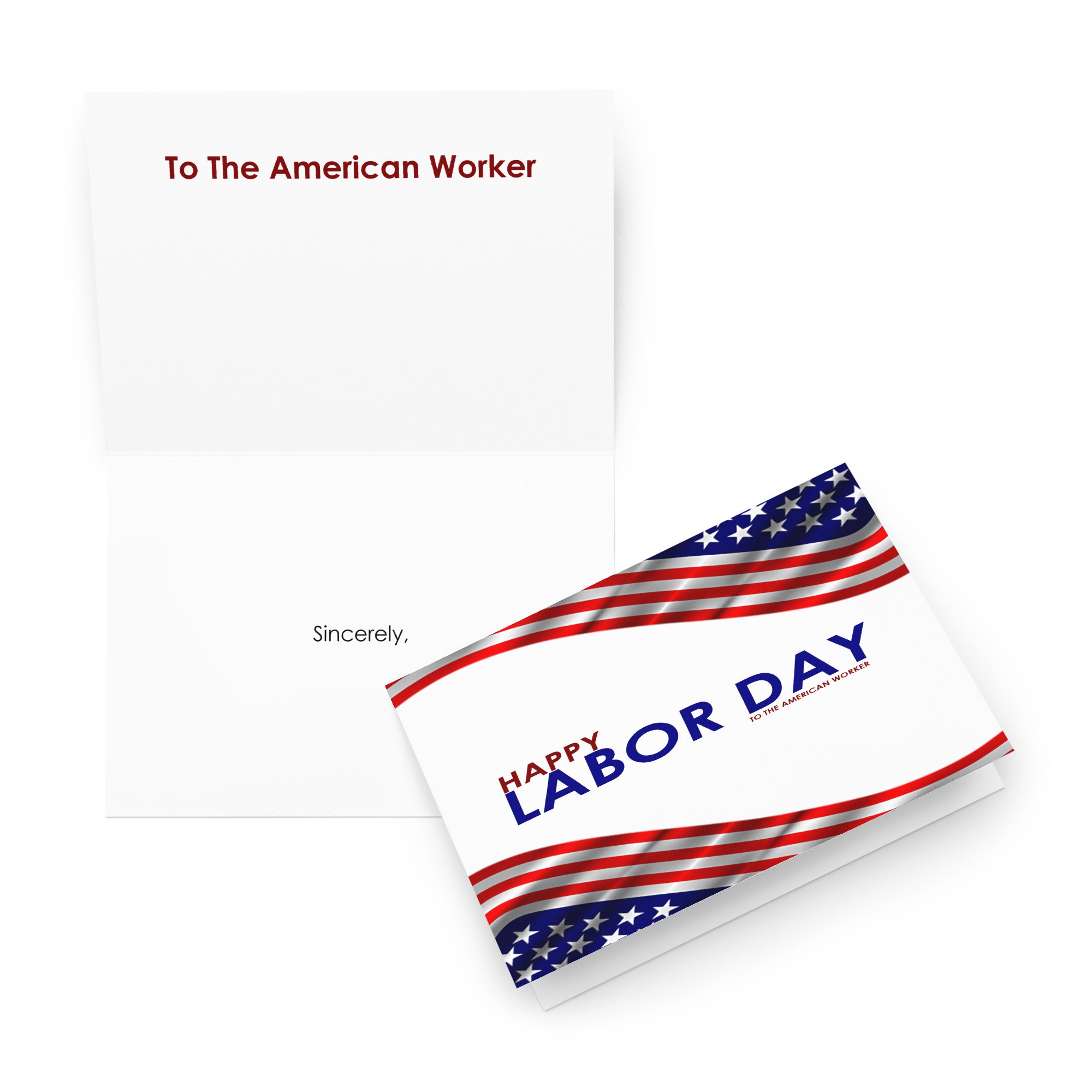 LABOR DAY Holiday Card - US FLAG - NOTE – GREETNOTE