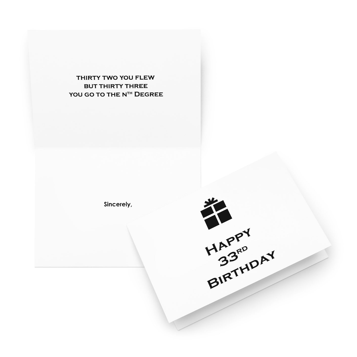 33rd Birthday Card - Note