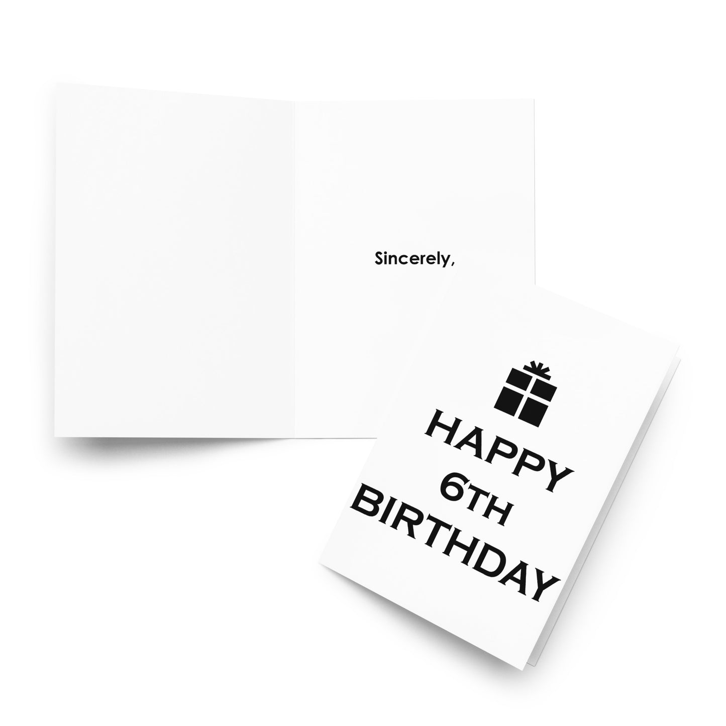 6th Birthday Card - Blank