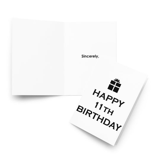 11th Birthday Card - Blank