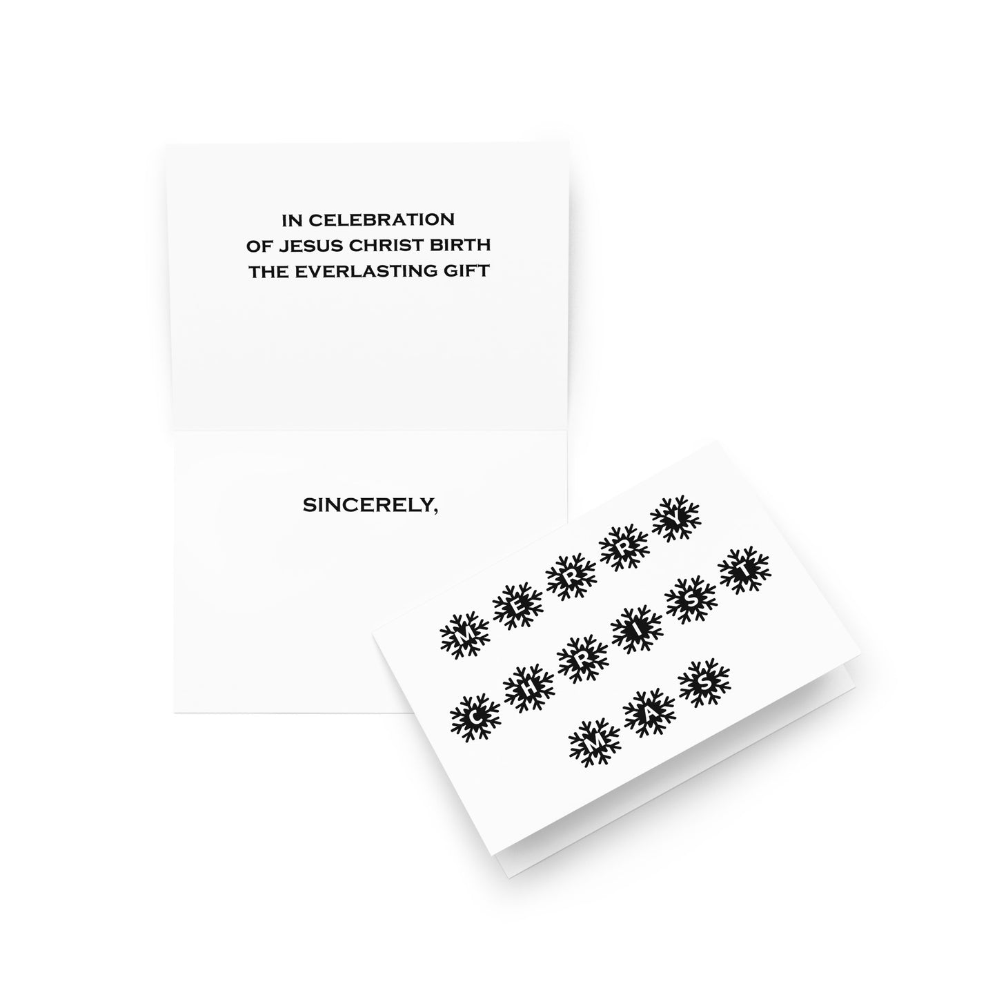 Merry Christmas in Snowflakes - Holiday Card