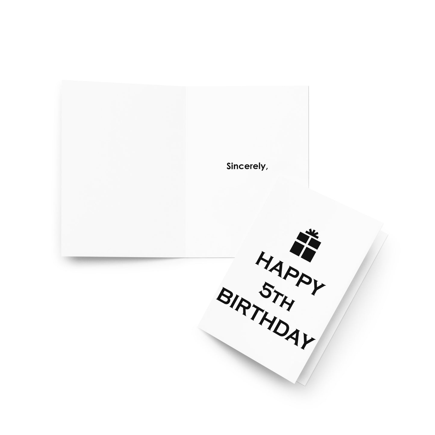 5th Birthday Card - Blank