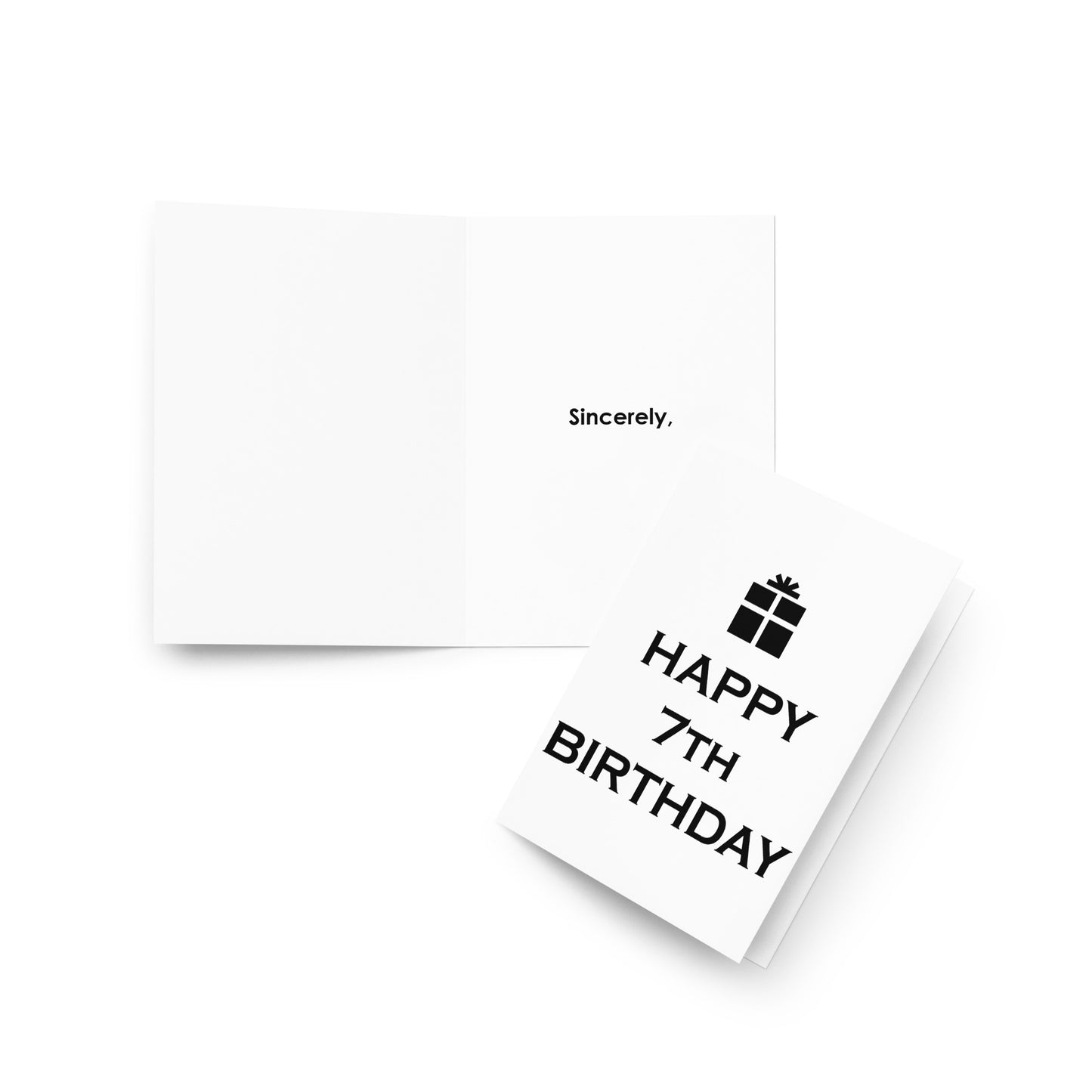 7th Birthday Card - Blank