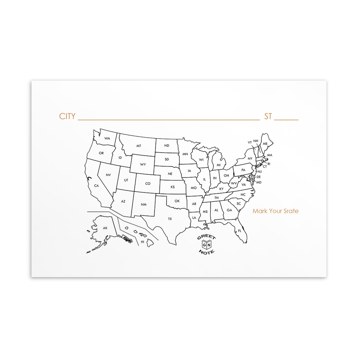 United States Here I State PostCard