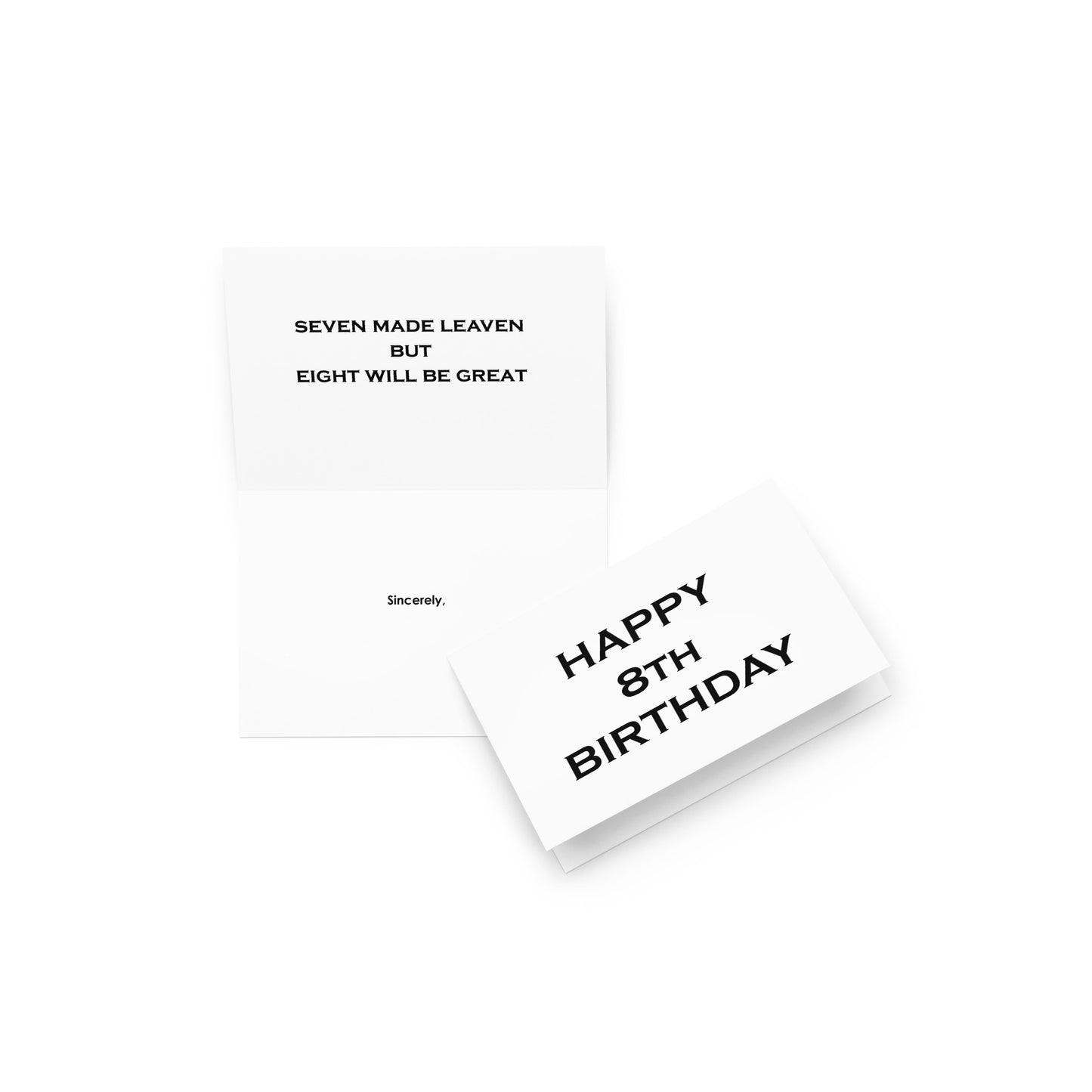 8th Birthday Card - Note - 4”x6” folded