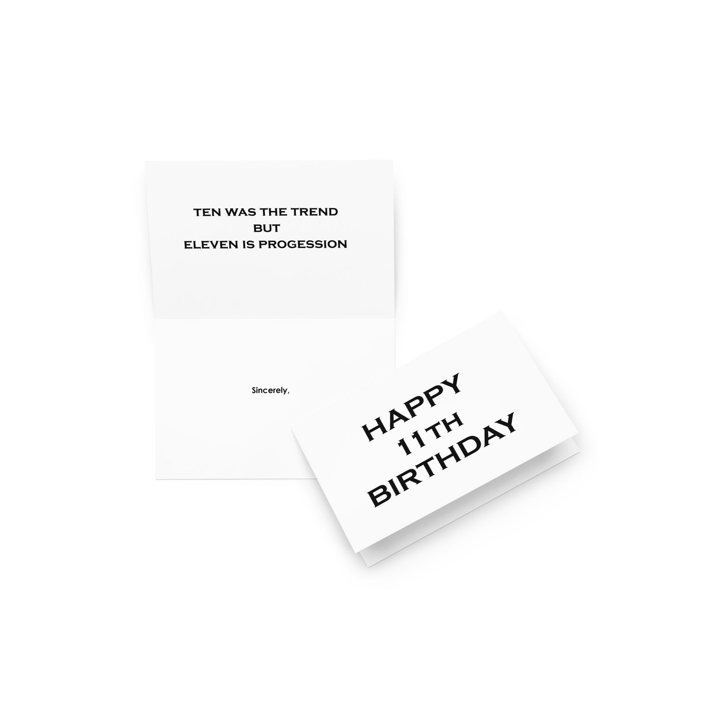 11th Birthday Card - Note - 4”x6” folded