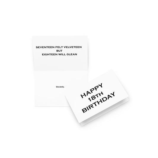 18th Birthday Card - Note - 4”x6” folded