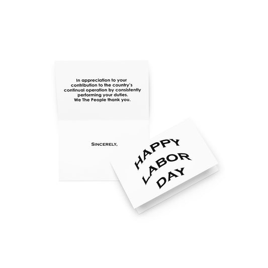 Labor Day Holiday Card - Note - 4"x6" folded