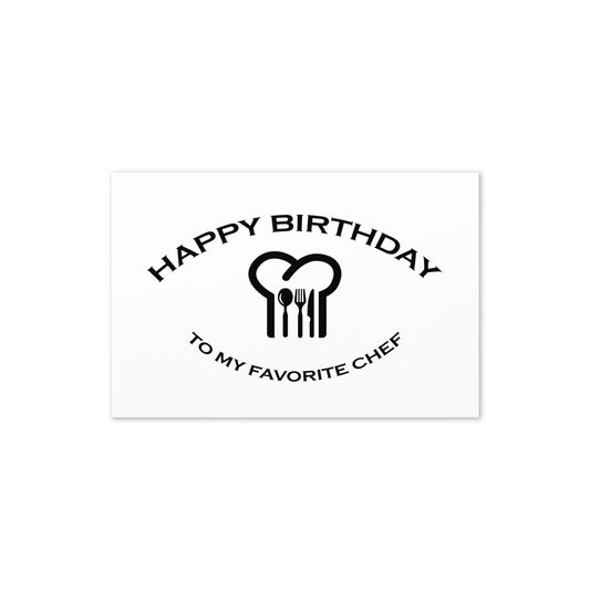 BIRTHDAY CARD - CHEF - FAVORITE SERIES - NOTE - GC SIZE - Folded - 4"x6"