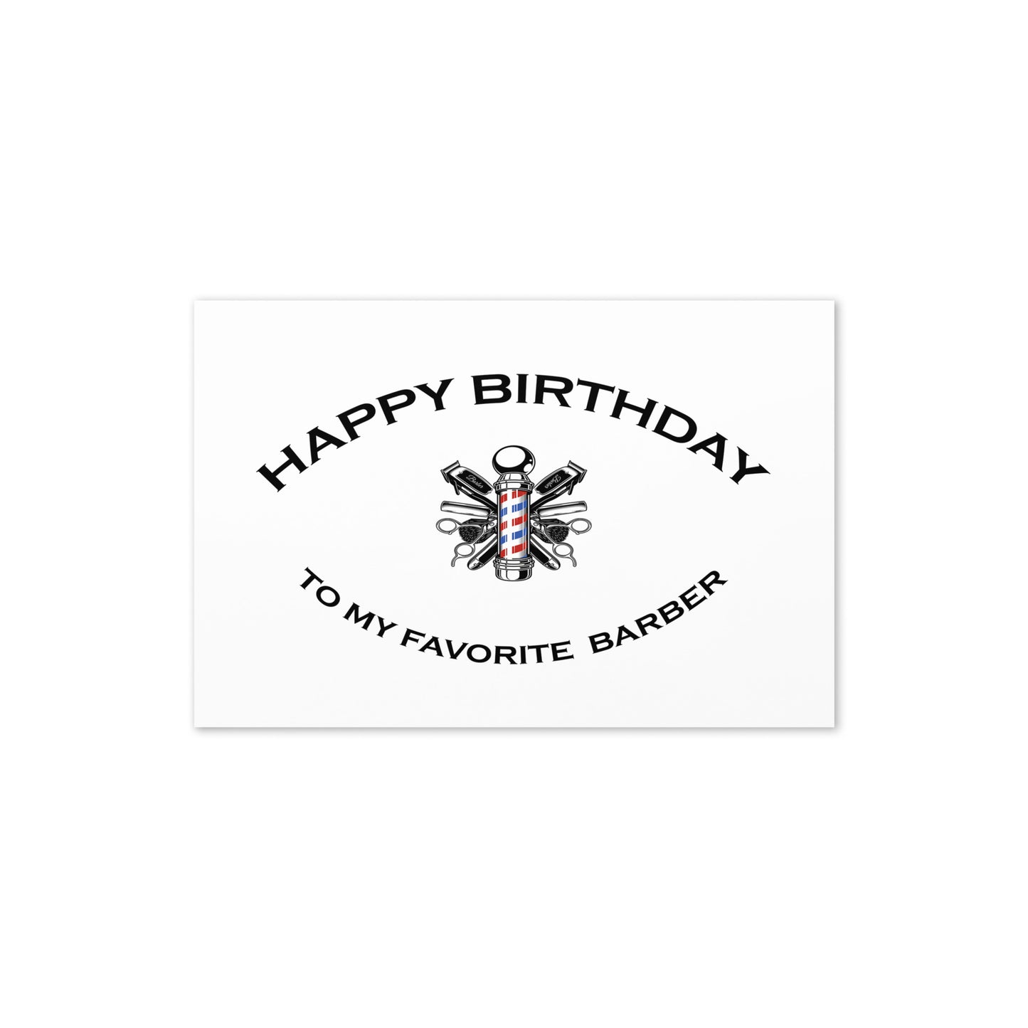 BIRTHDAY CARD - BARBER - FAVORITE SERIES - NOTE - GC SIZE - Folded - 4"x6"