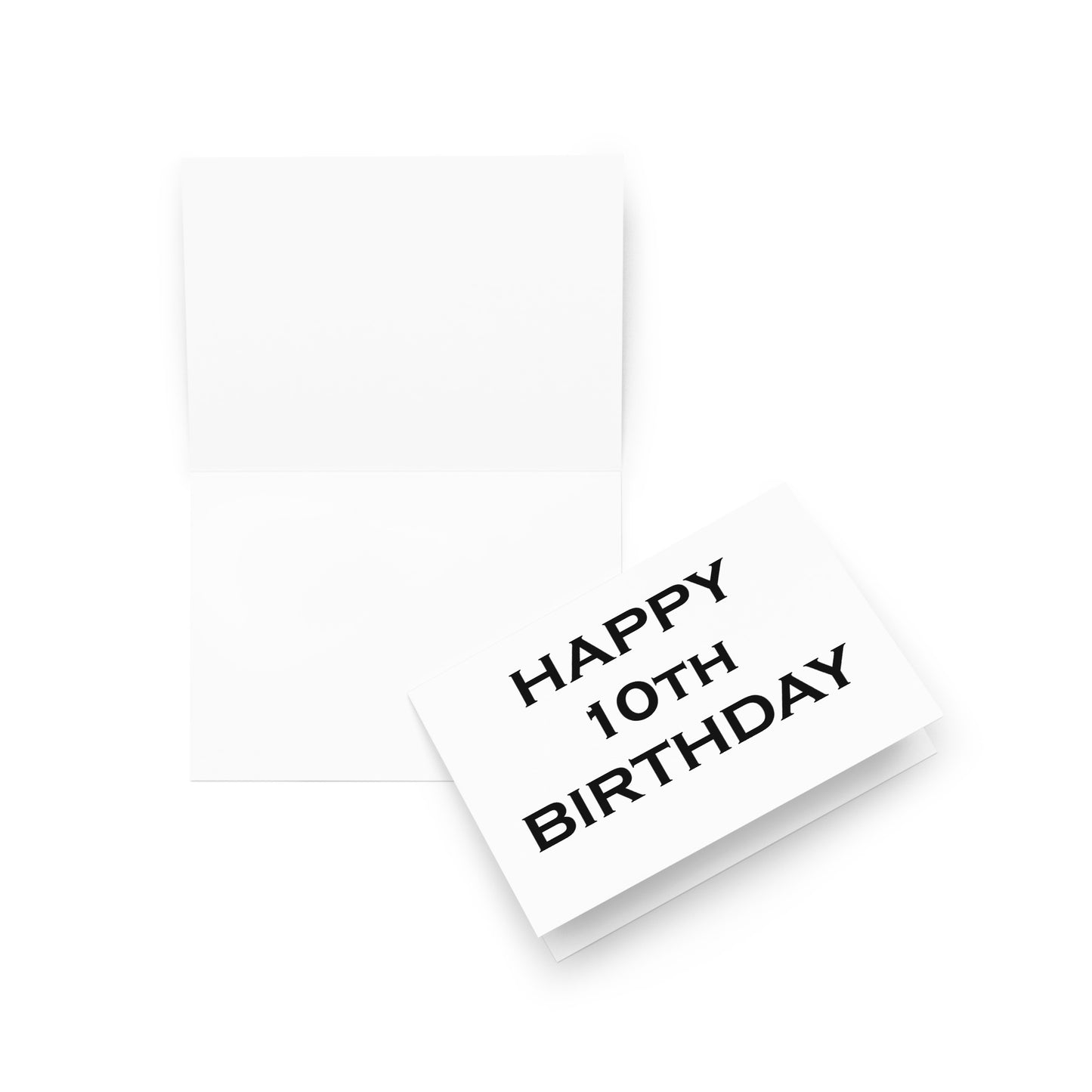 10th Birthday Card - Blank - 5"x7" folded