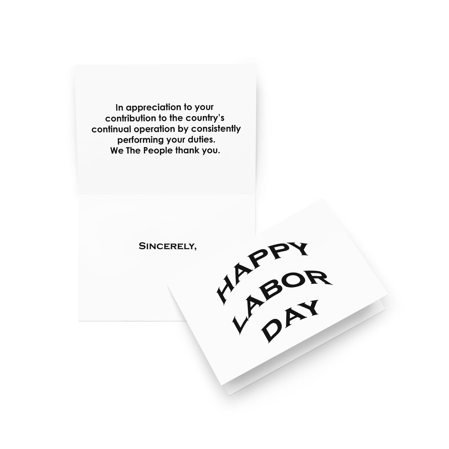 Labor Day Holiday Card - Note - 5"x7" folded