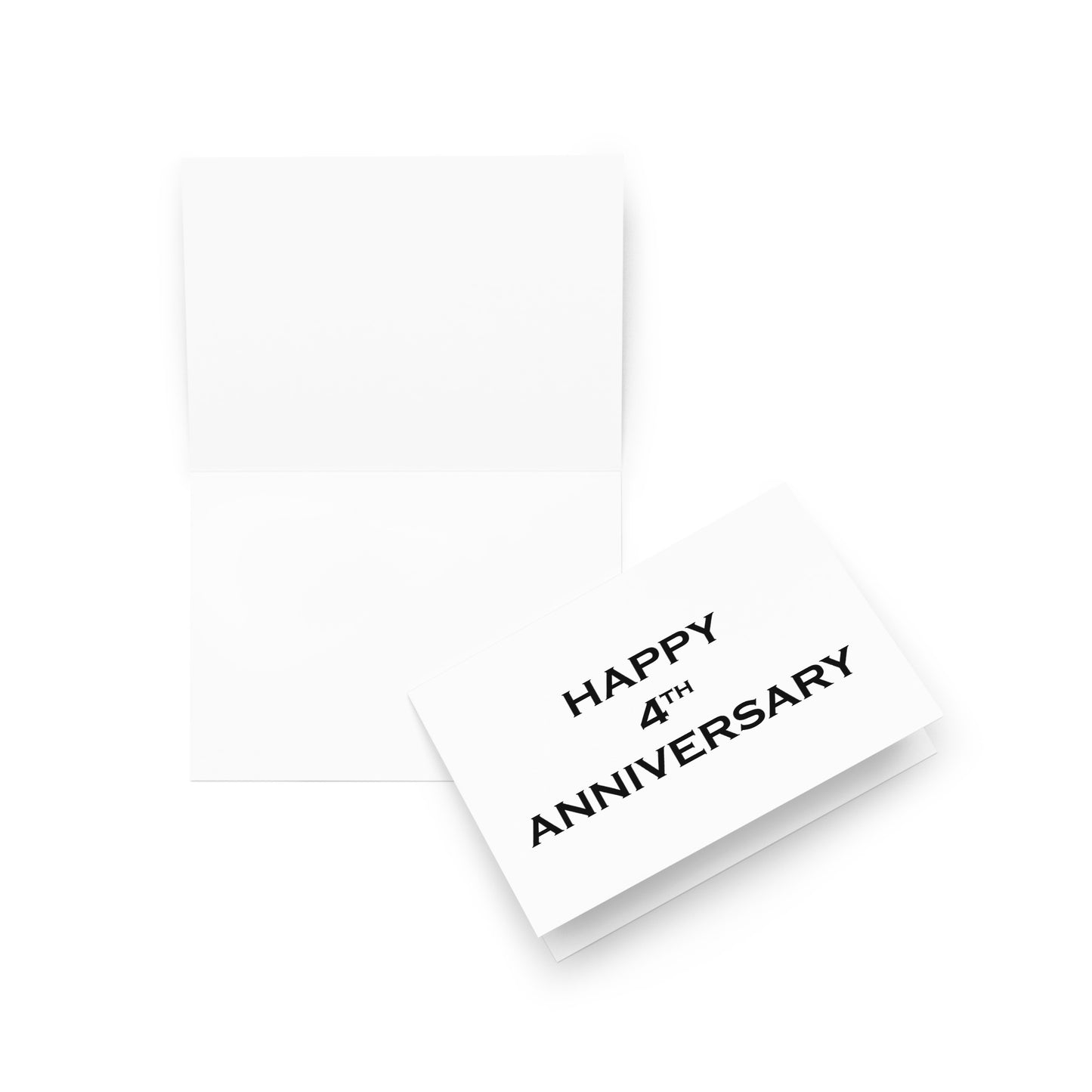 4th Anniversary Card - Blank - 5"x7" folded