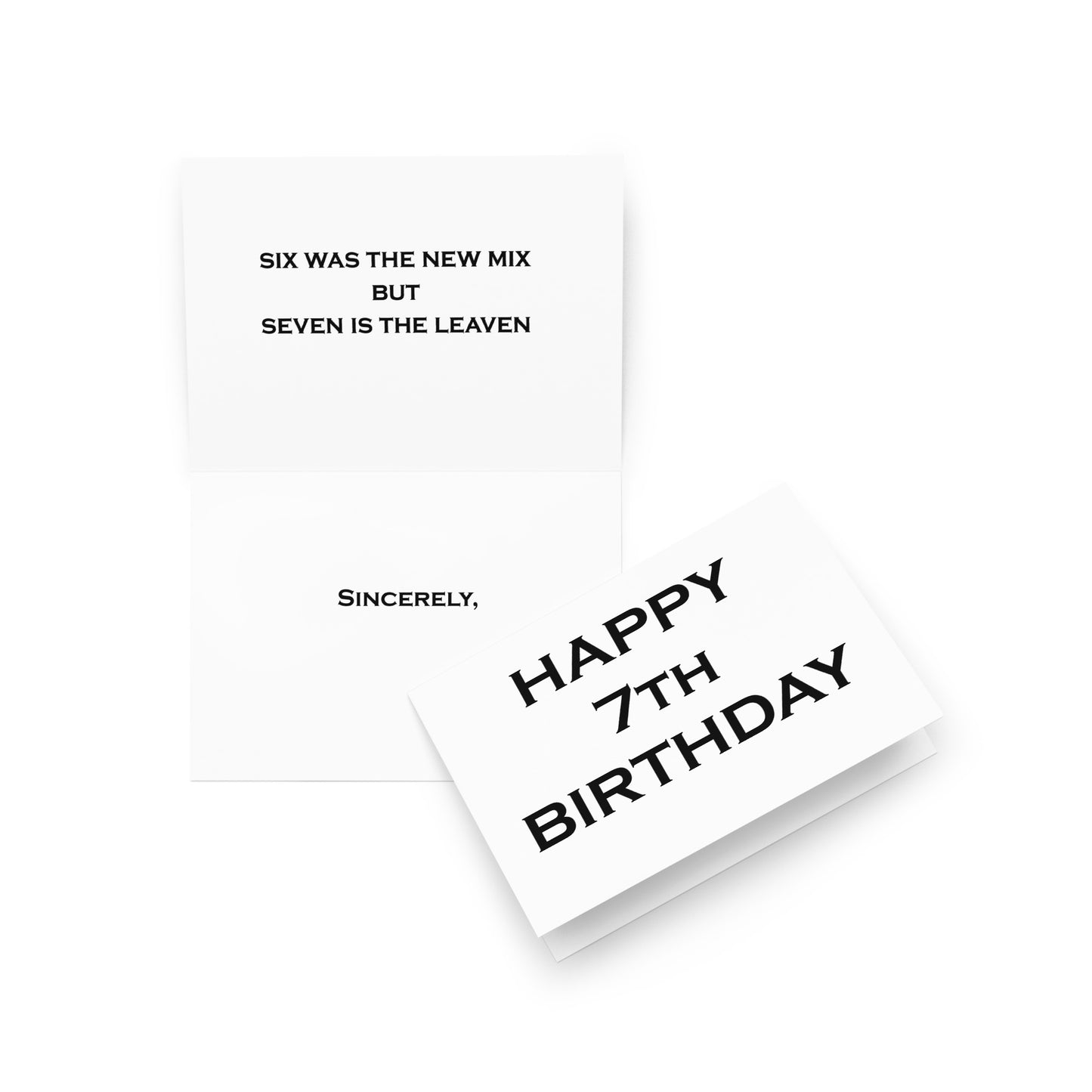 7th Birthday Card - Note - 5"x7" folded