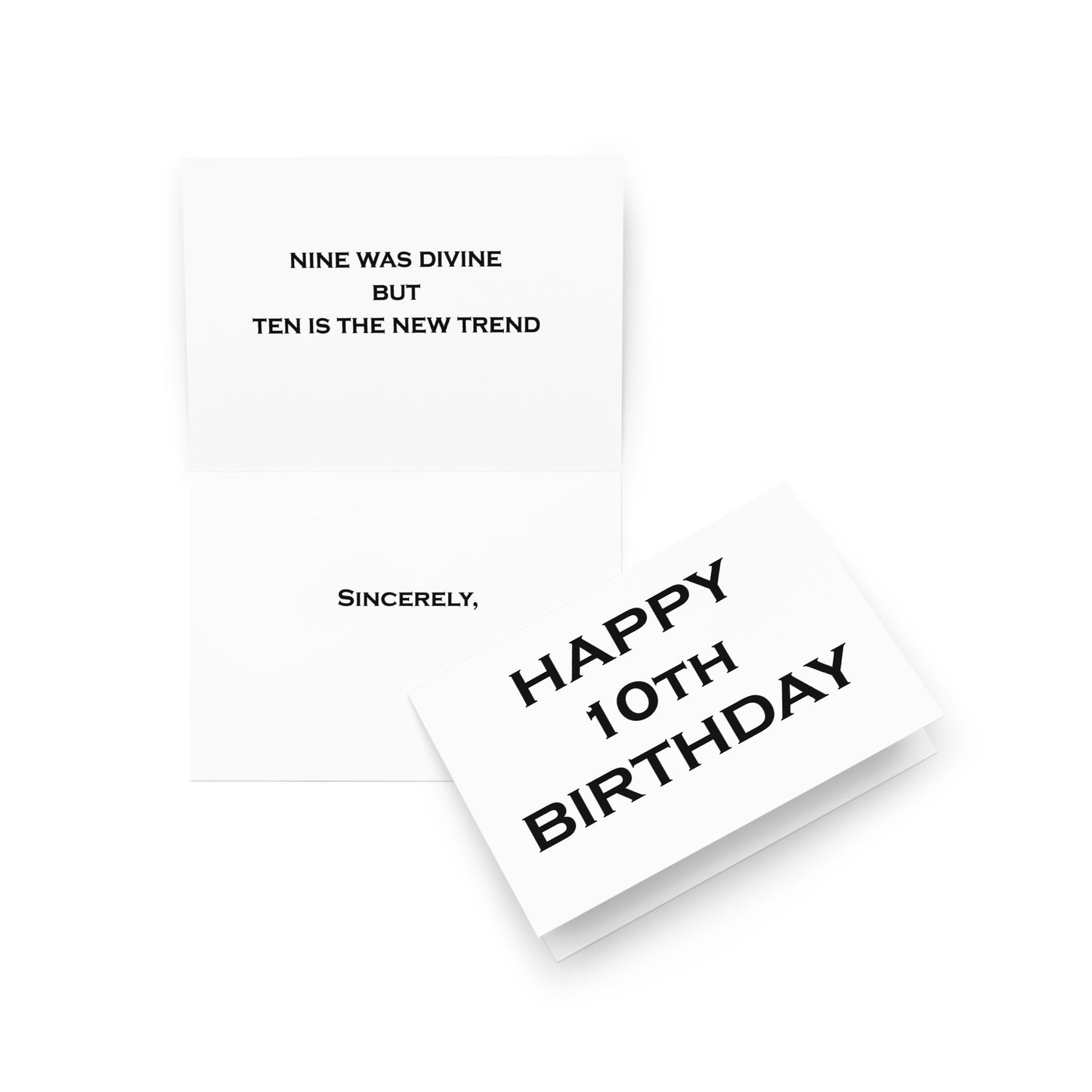 10th Birthday Card - Note - 5"x7" folded