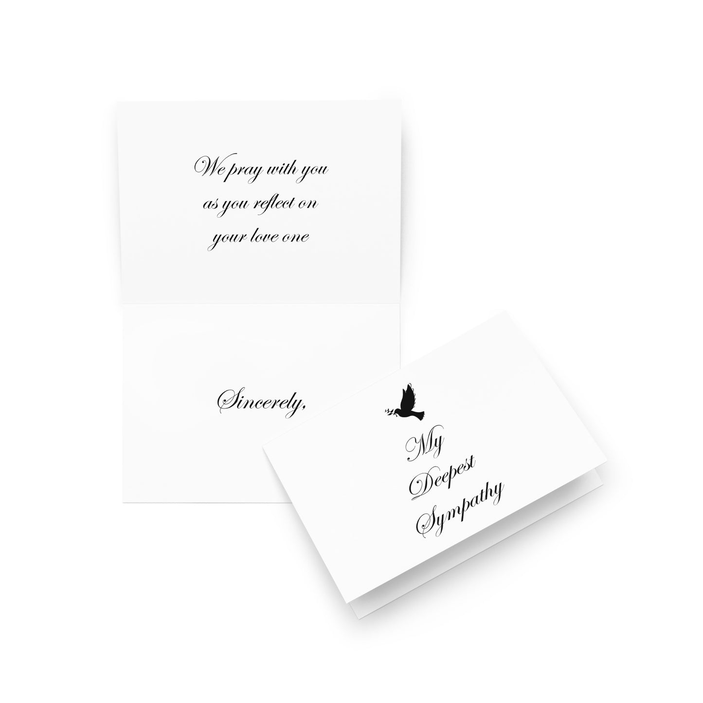 My Deepest Sympathy Empathy Card - Note - Dove - 5"x7" folded