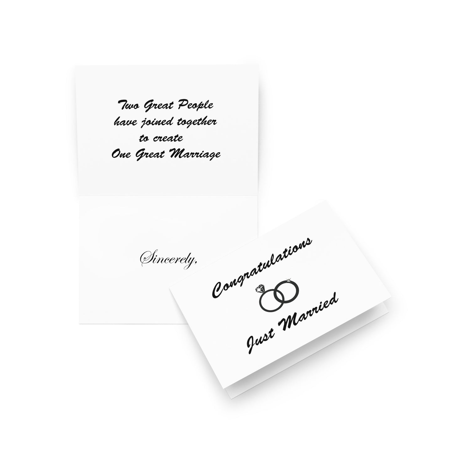 Congratulations Just Married Card - Note - 5"x7" folded