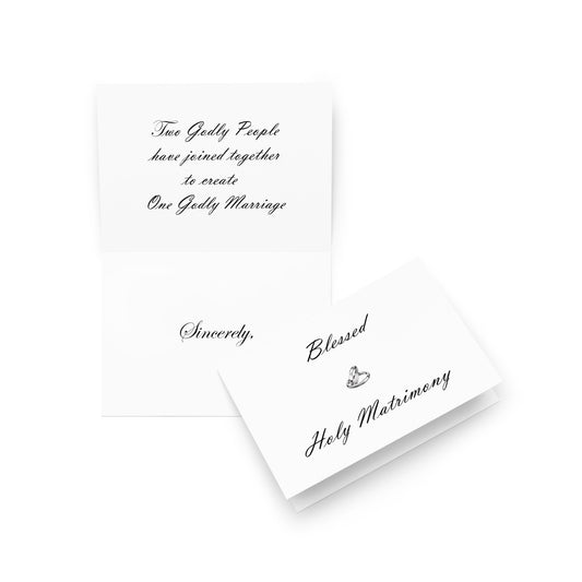 Blessed Holy Matrimony Card - Note - 5"x7" folded