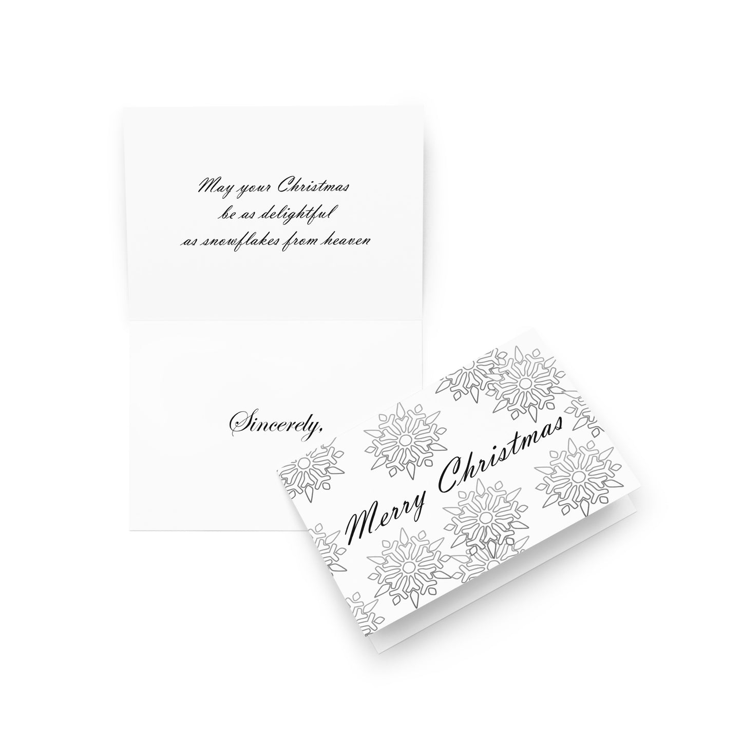 Merry Christmas SnowFlakes Holiday Card - Note - 5"x7" folded