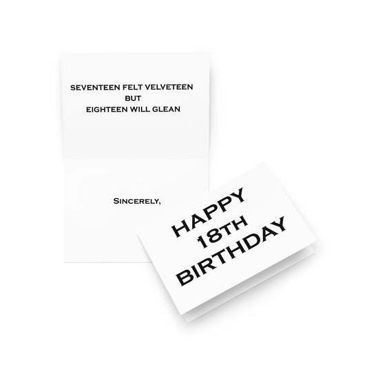 18th Birthday Card - Note - 5"x7" folded