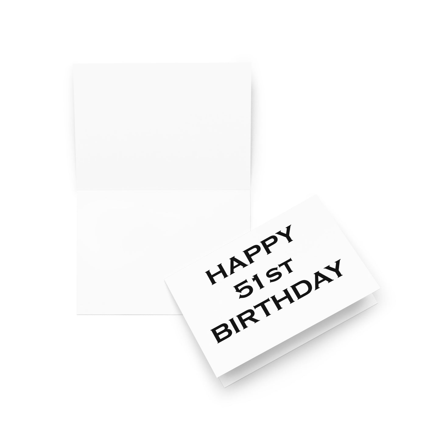 51st Birthday Card - Blank - 5"x7" folded