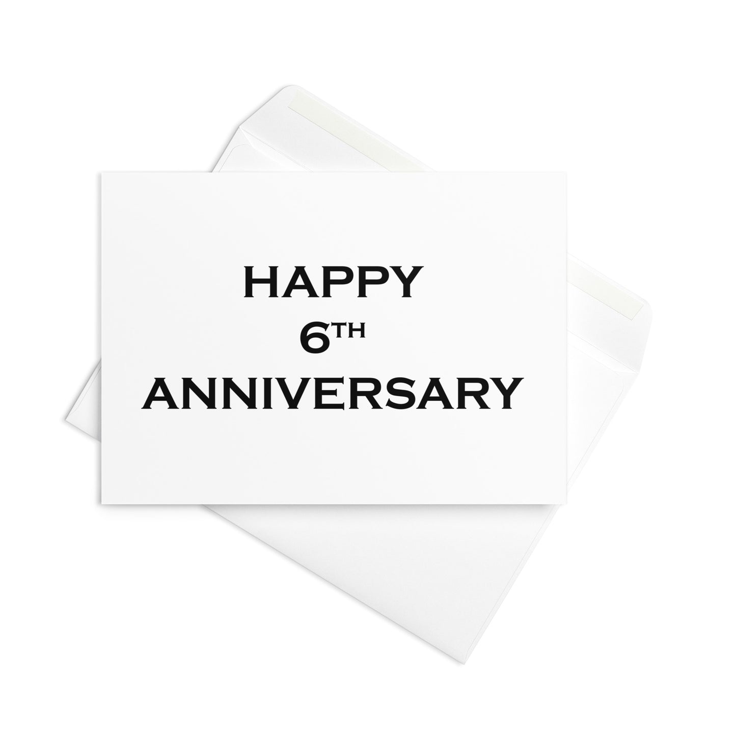 6th Anniversary Card - Blank - 5"x7" folded