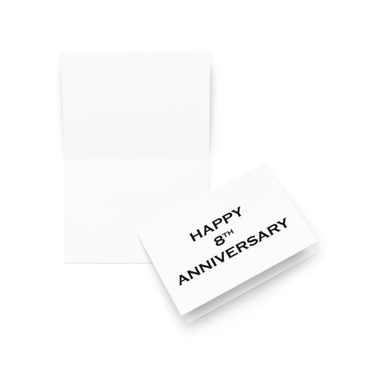 8th Anniversary Card - Blank - 5"x7" folded