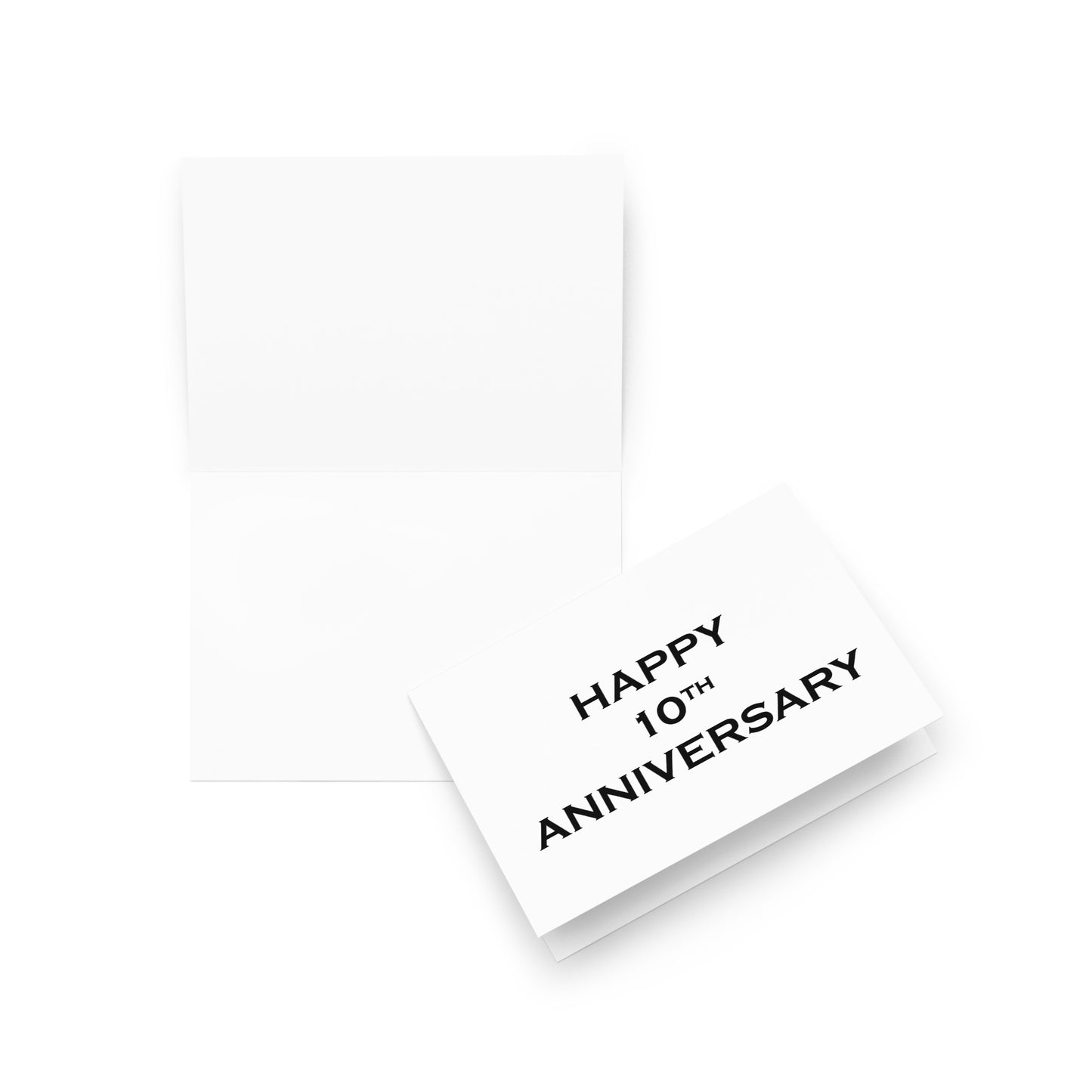 10th Anniversary Card - Blank - 5"x7" folded