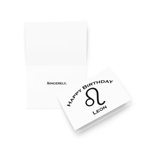 Birthday - Leo - Zodiac Sign - 5"x7" - folded